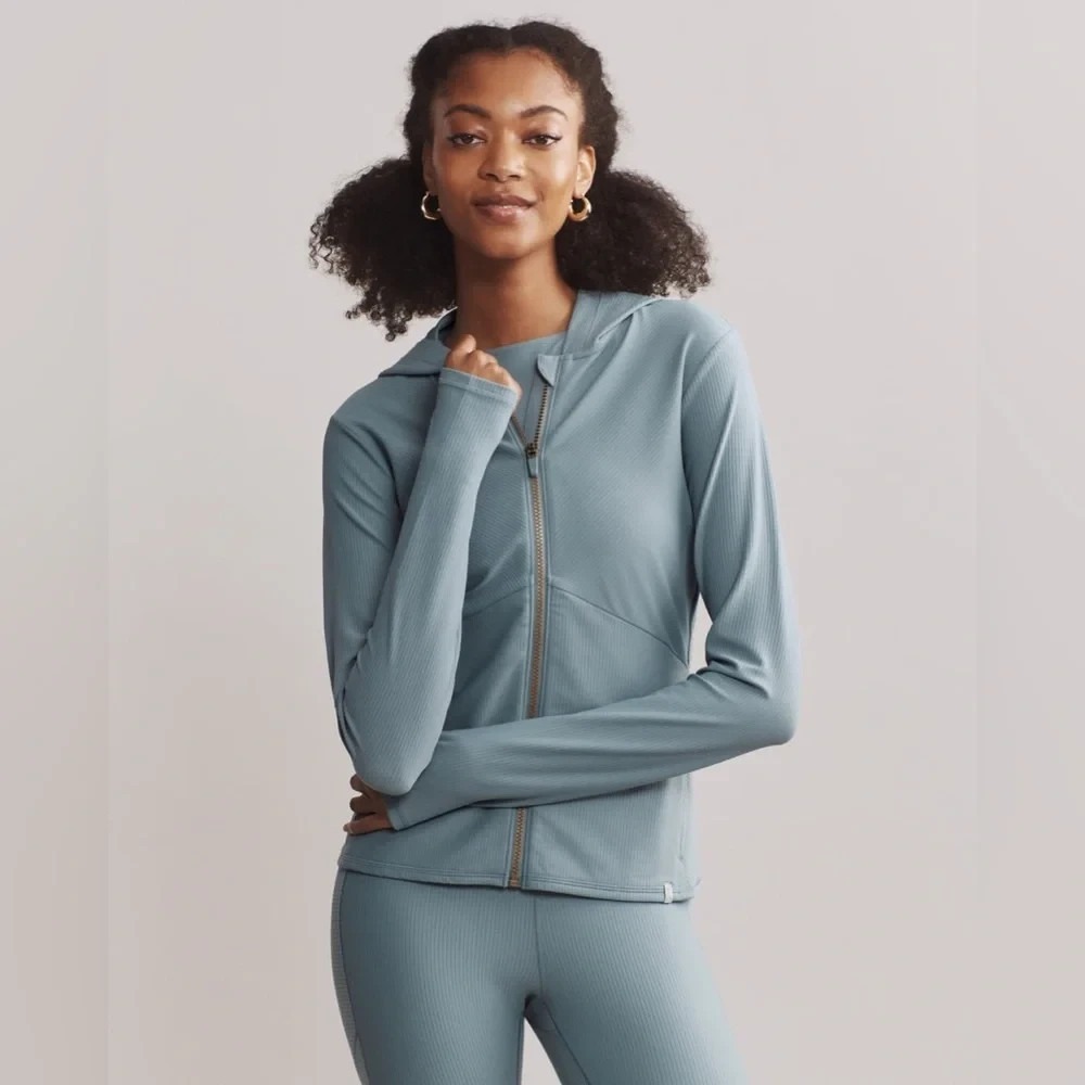 Rhone NWT Ripple Full Zip Hoodie in Blue Hue Size XS